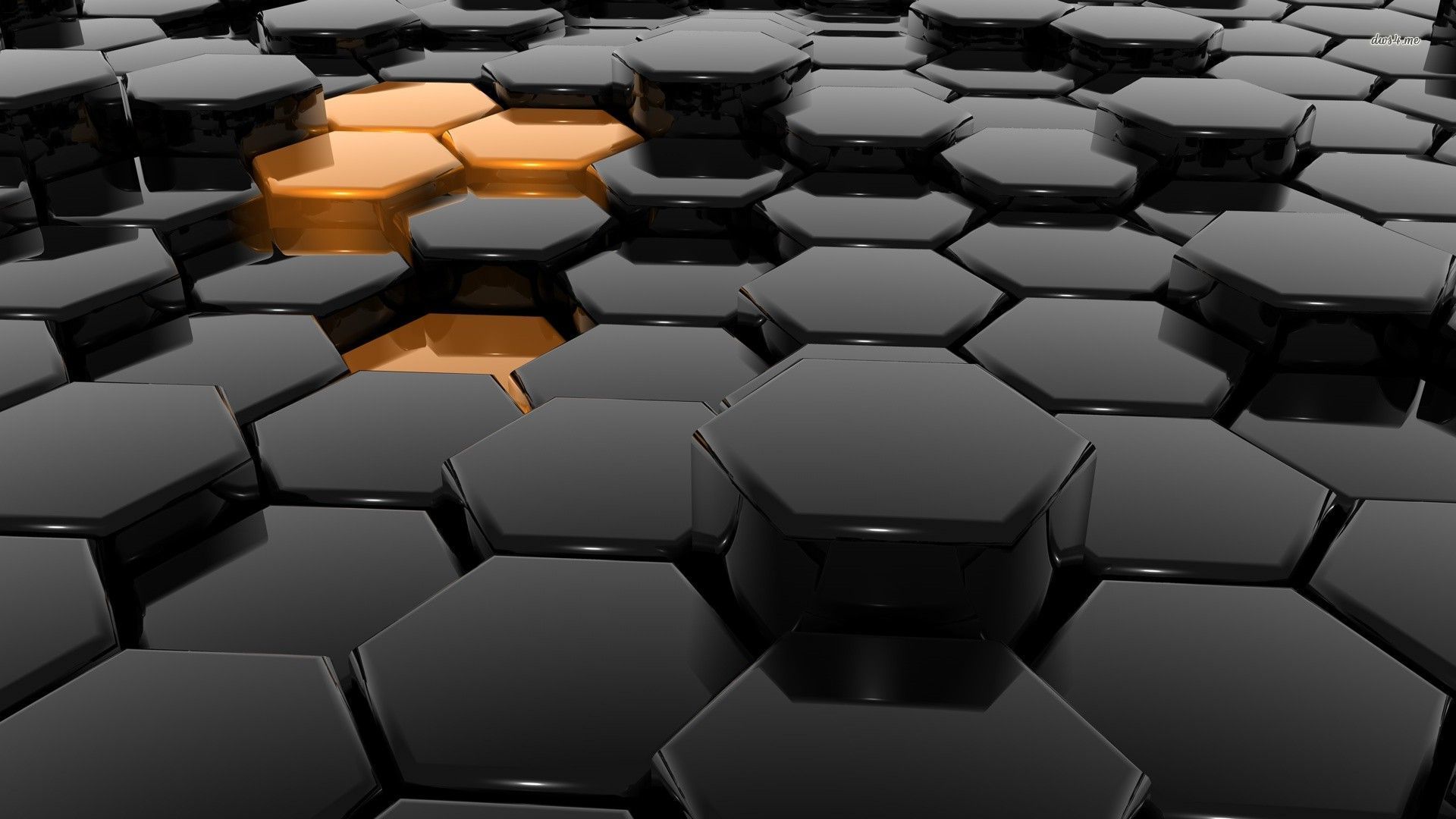 Honeycomb Black 3d - HD Wallpaper 