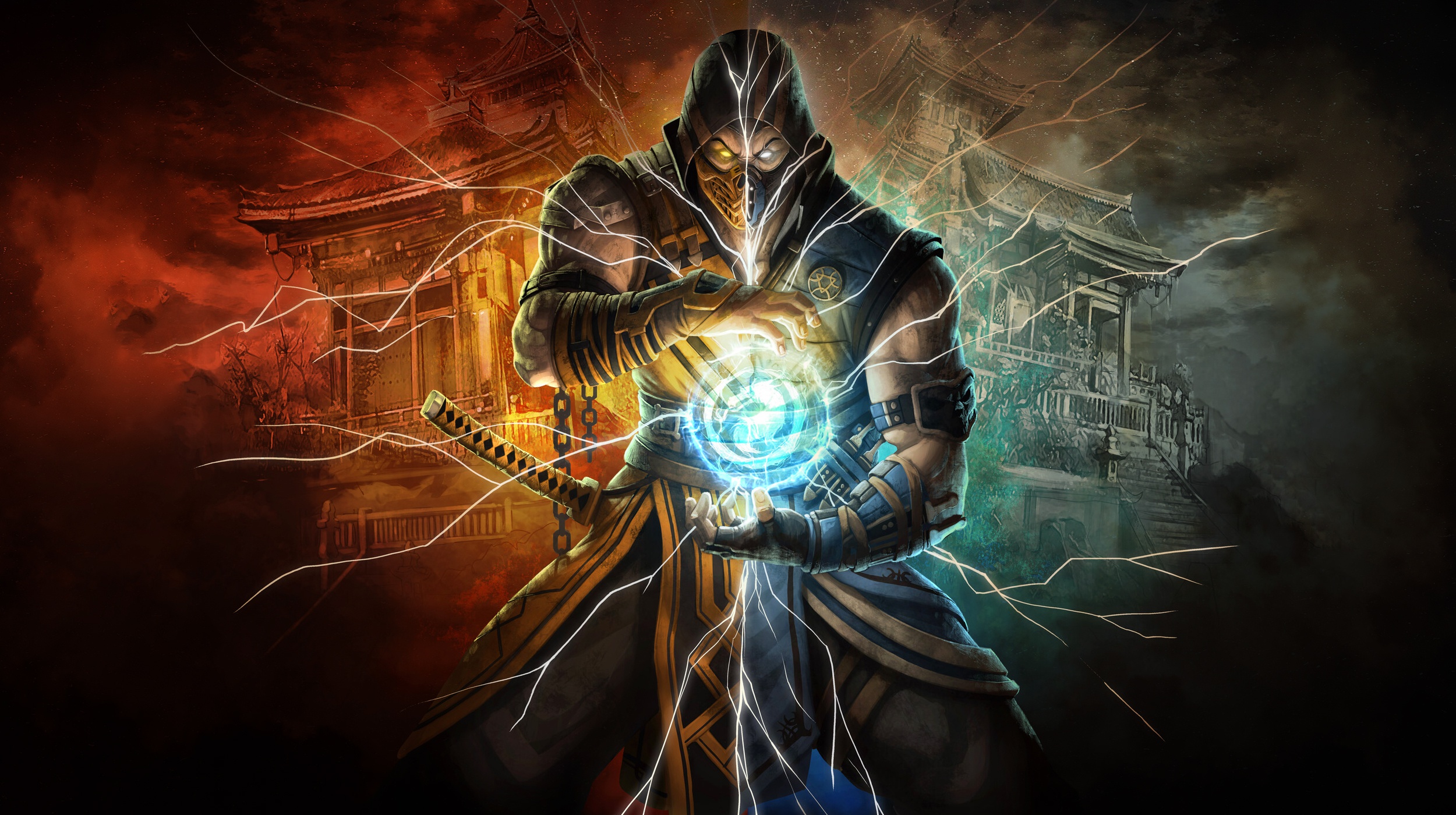 Wallpaper Of Art, Video Game, Mortal Kombat, Scorpion, - Scorpion Mortal Kombat 11 - HD Wallpaper 