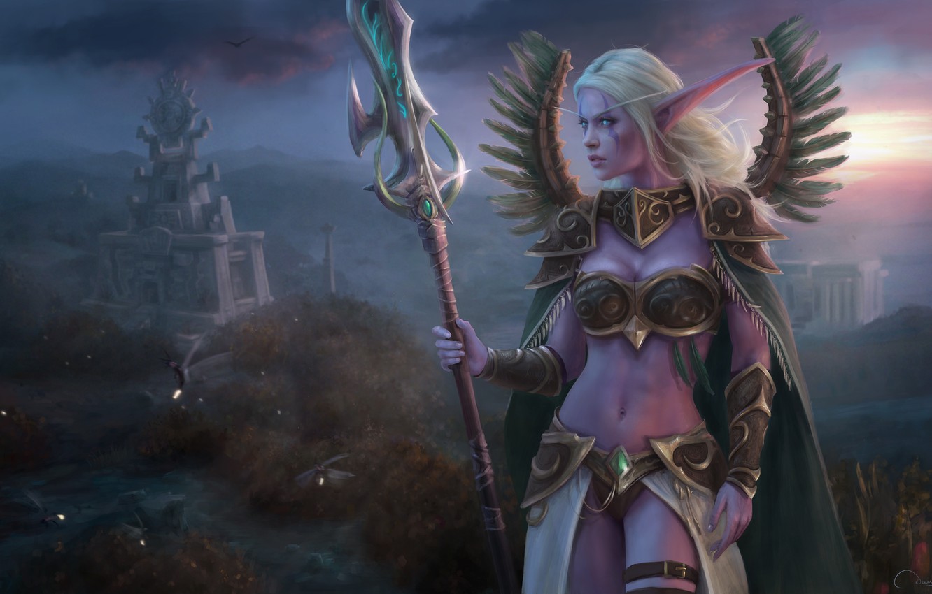 World Of Warcraft Night Elf Wallpaper - Night Elf - HD Wallpaper 