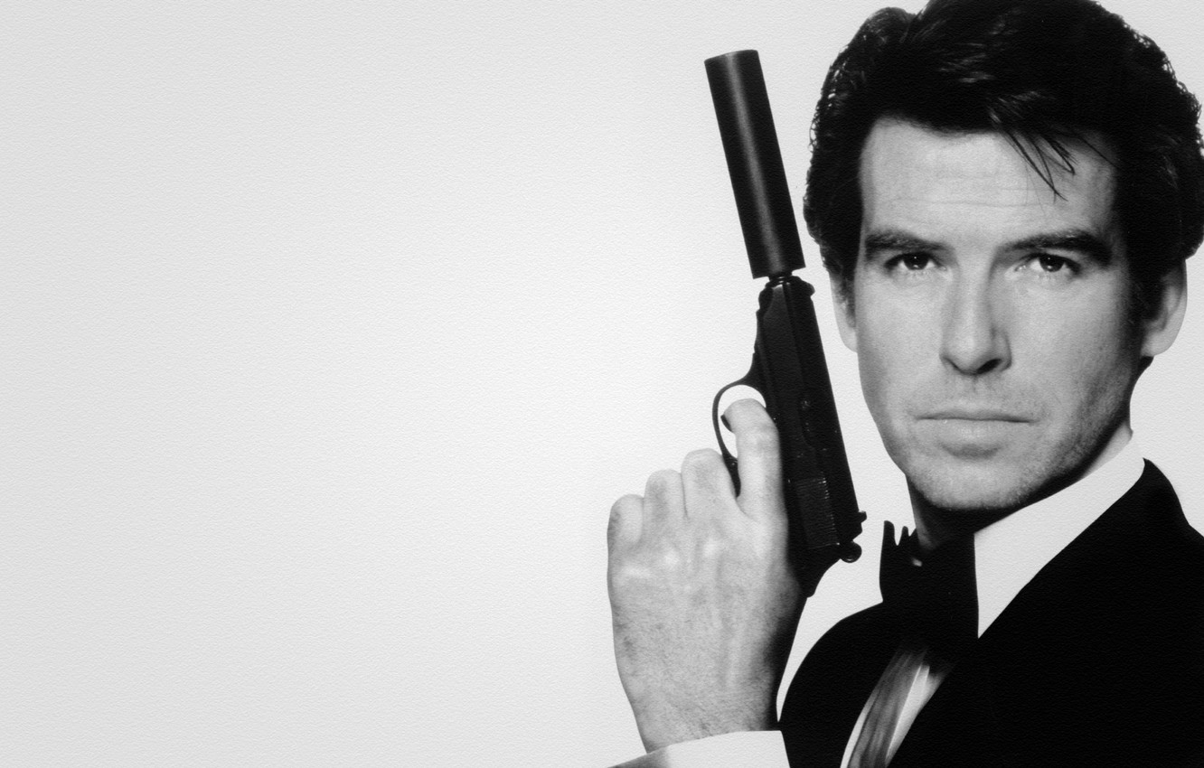 Photo Wallpaper Gun, 007, James Bond, Pierce Brosnan, - James Bond Pierce Brosnan Gun - HD Wallpaper 