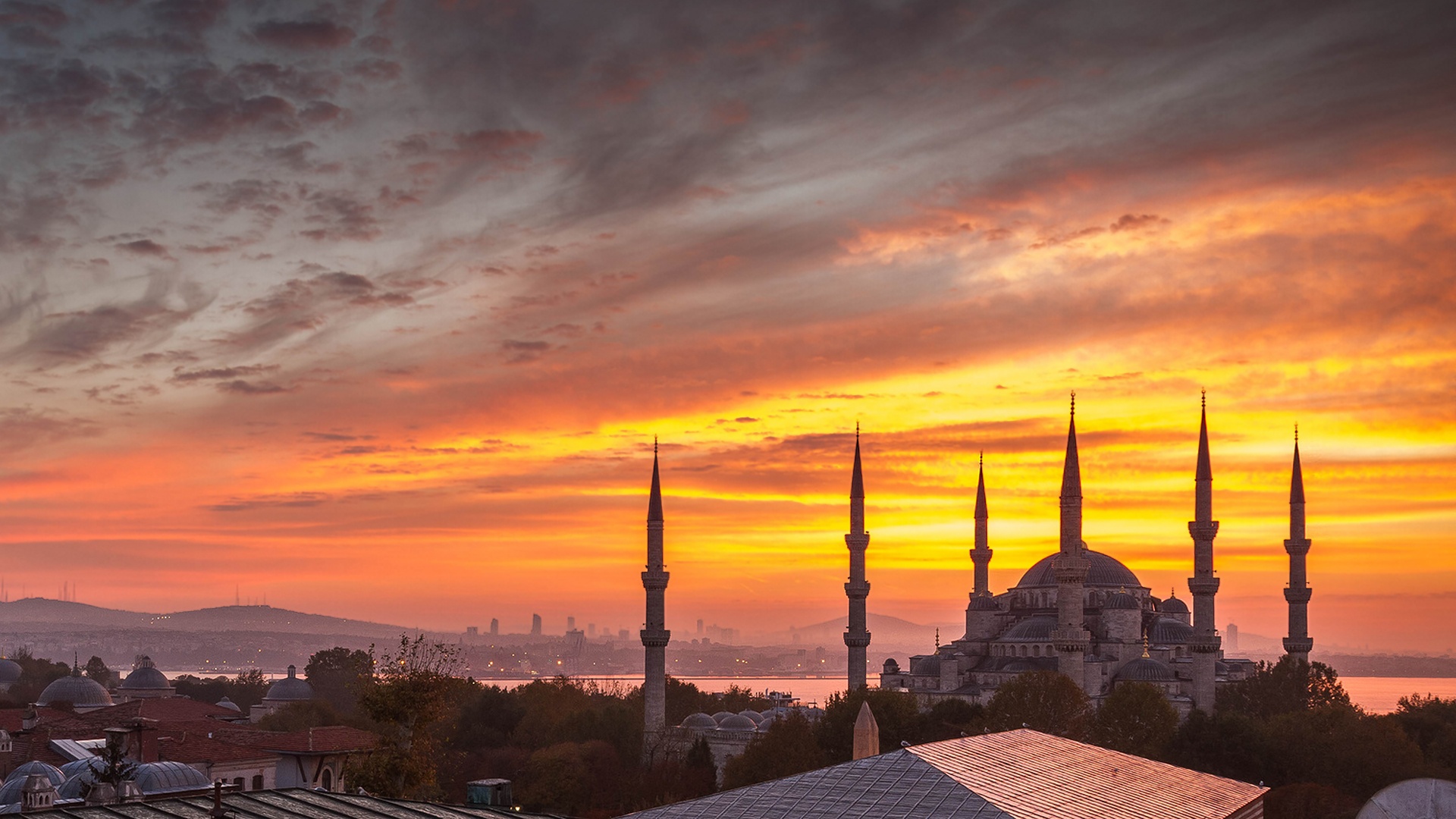 Wallpaper Hagia Sophia, Istanbul, Turkey, Sunset - Hagia Sophia - HD Wallpaper 
