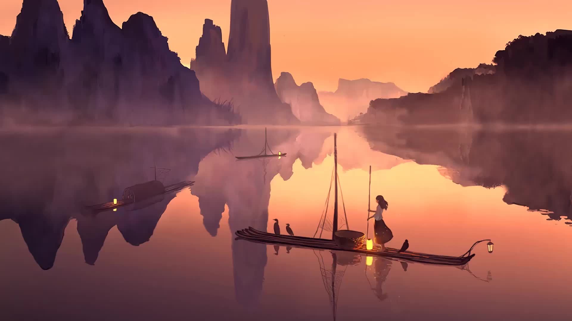 Serenity Anime Girl Landscape Live Wallpaper - Serenity Anime Girl Landscape - HD Wallpaper 