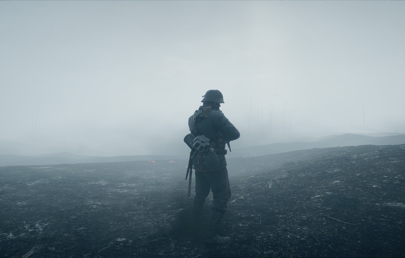 Photo Wallpaper Fog, War, The Game, Soldiers, Electronic - Soldiers In Fog - HD Wallpaper 