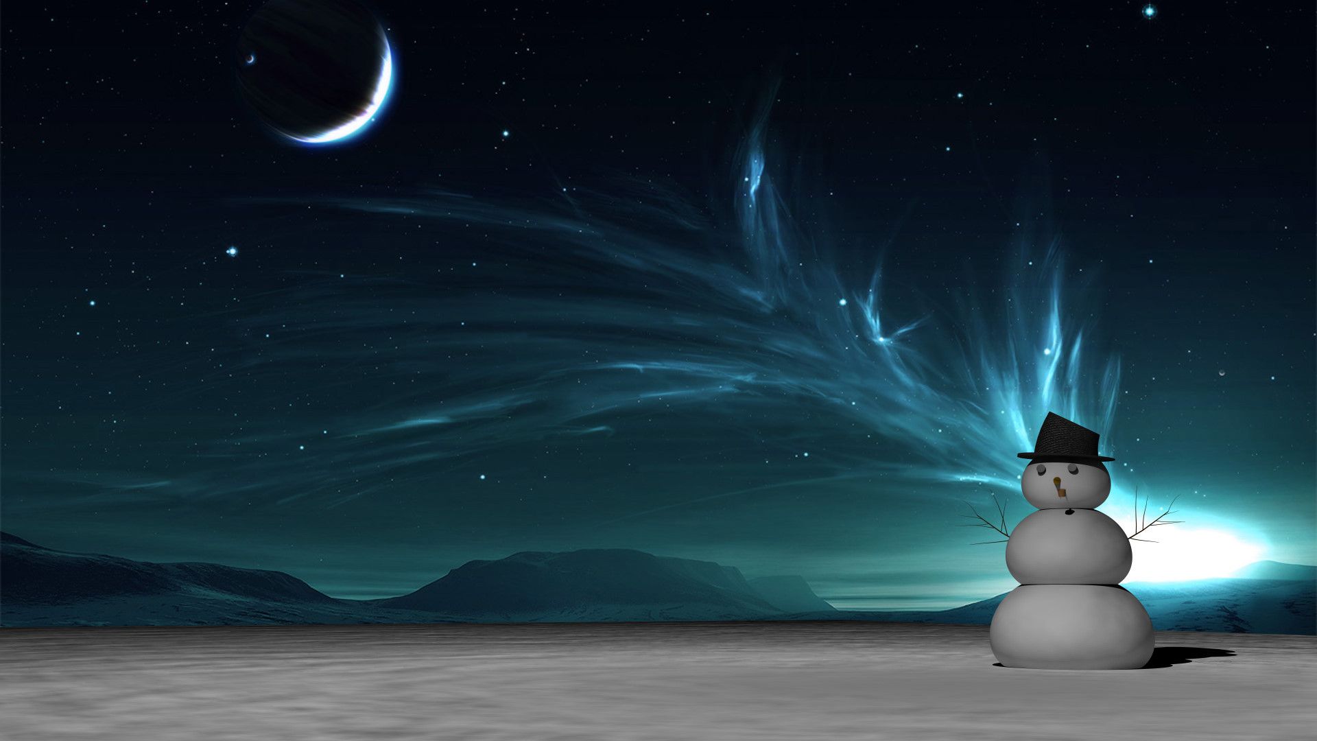 Northern Lights Christmas Theme - HD Wallpaper 