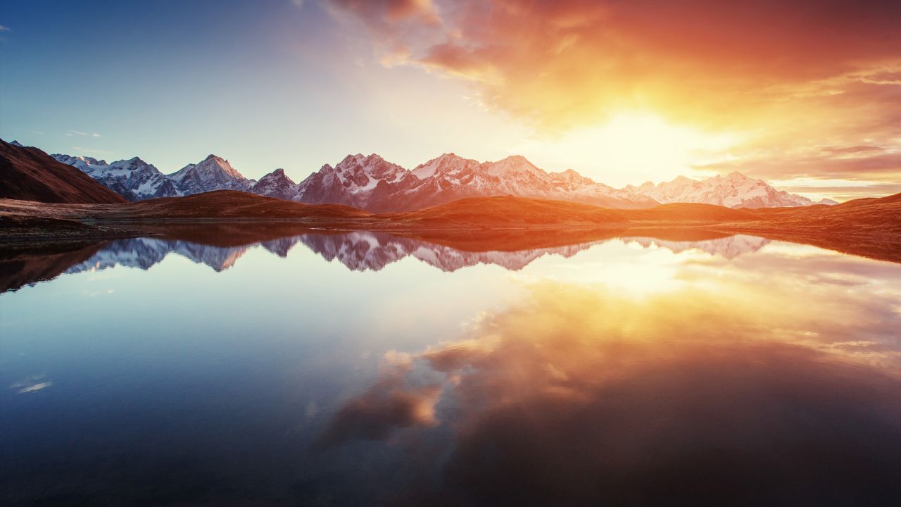 Sun rise in mountains hd 1280x720 wallpaper teahub io
