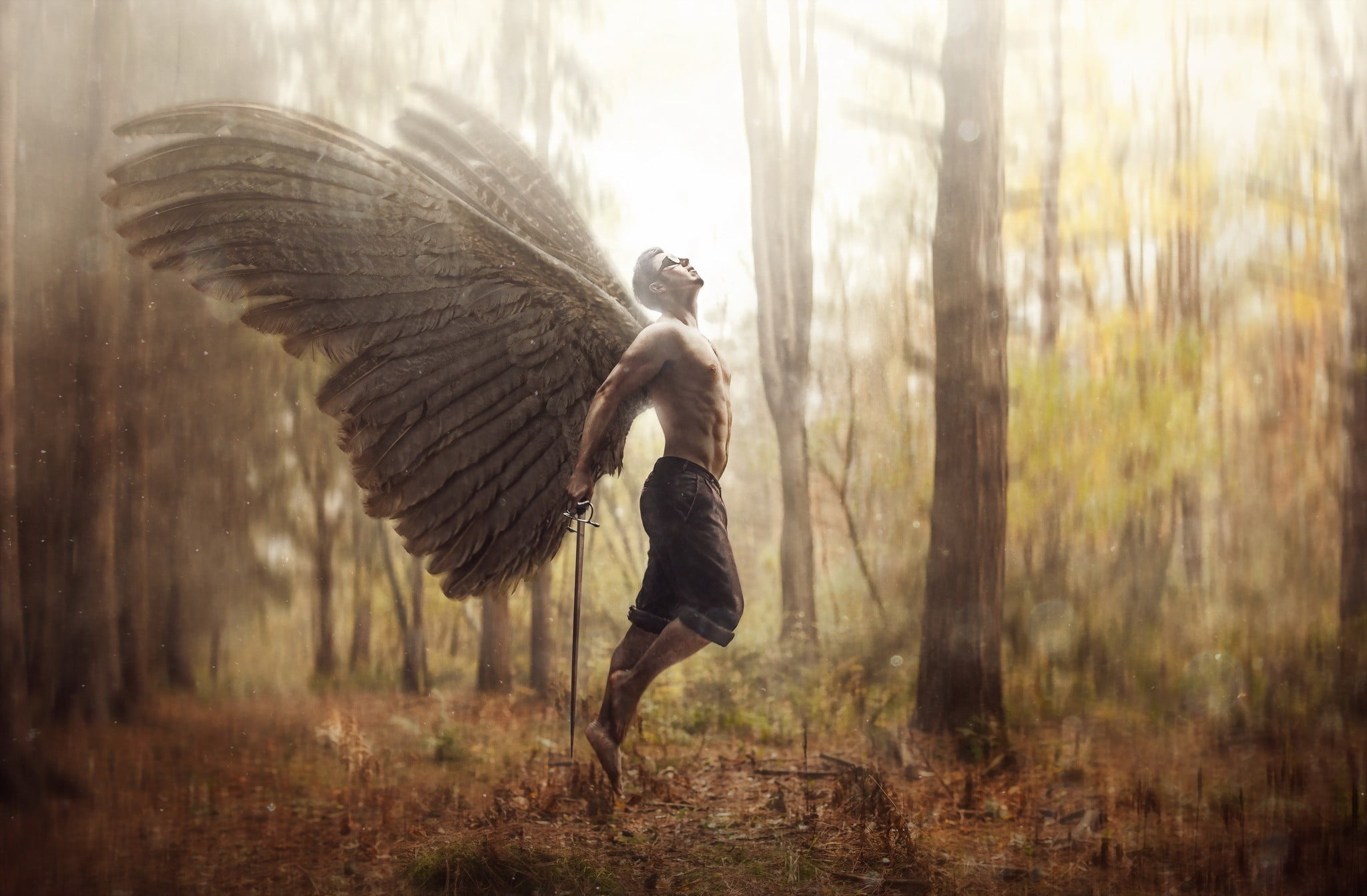 Men With Angel Wings - HD Wallpaper 