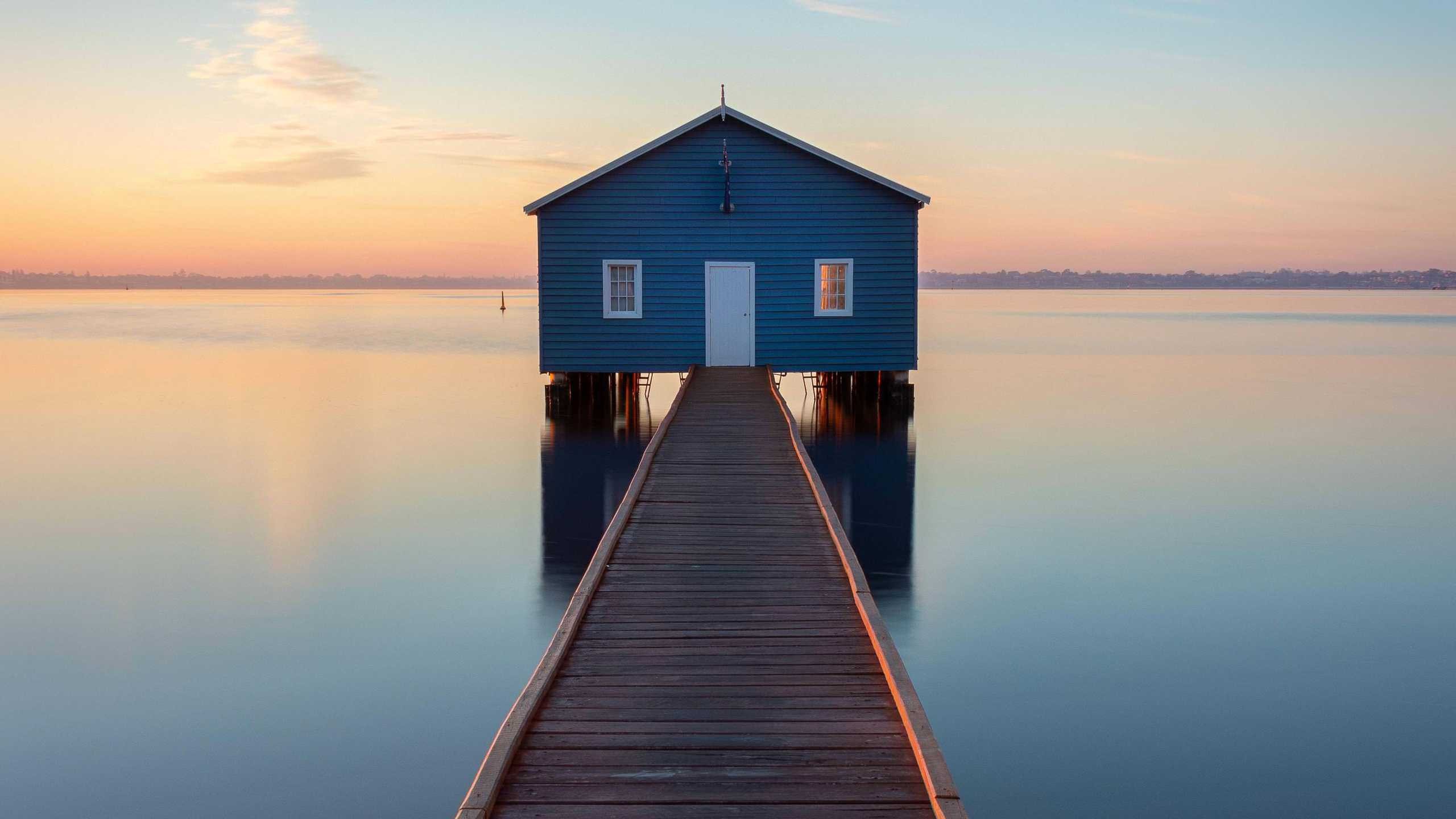 Blue Boat Shed Perth - HD Wallpaper 