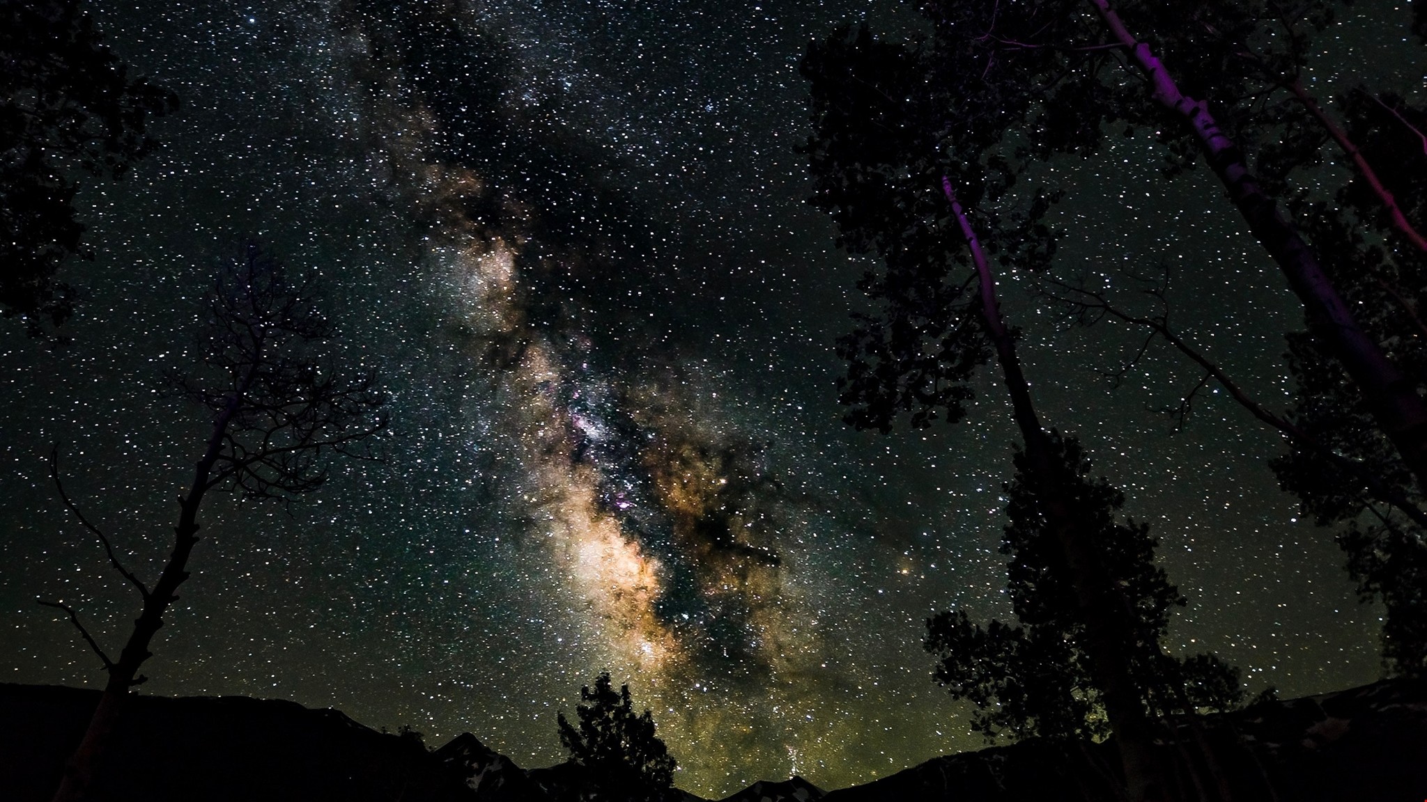 2048x1152, Download 2k Starry Sky, Stars, Night - Milky Way - HD Wallpaper 