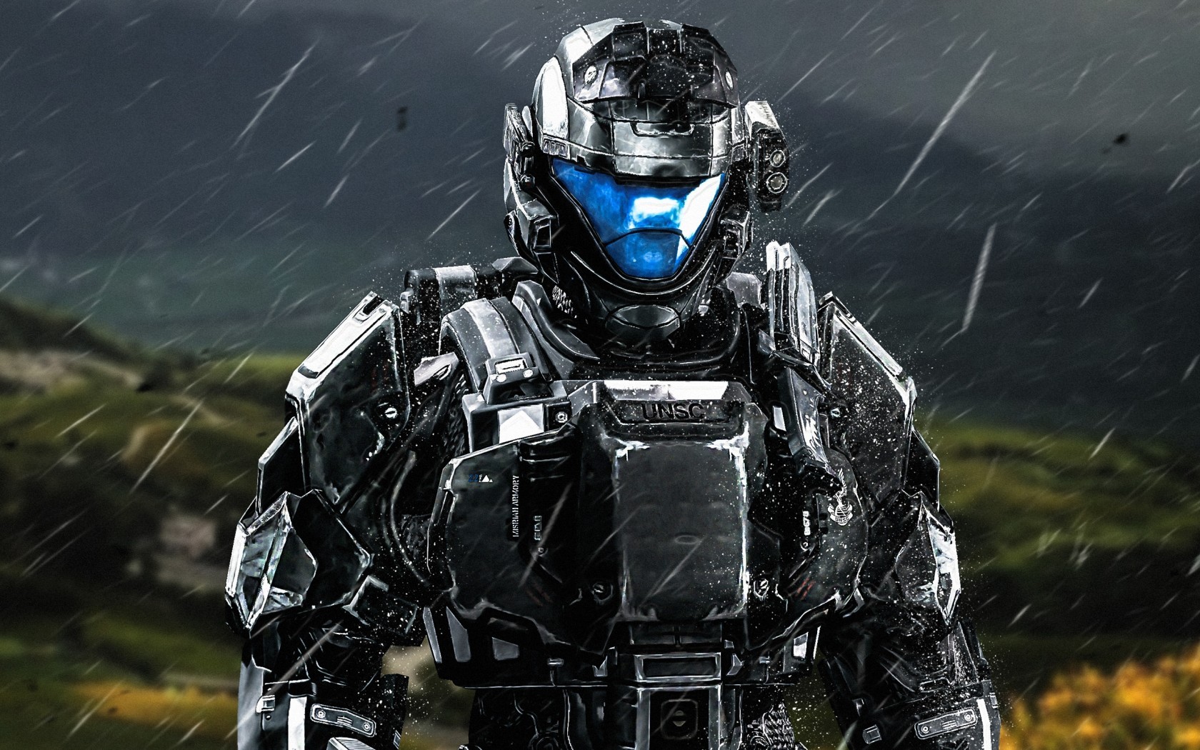 Odst, Raining, Nano Suit, Spartan - Halo Odst - HD Wallpaper 