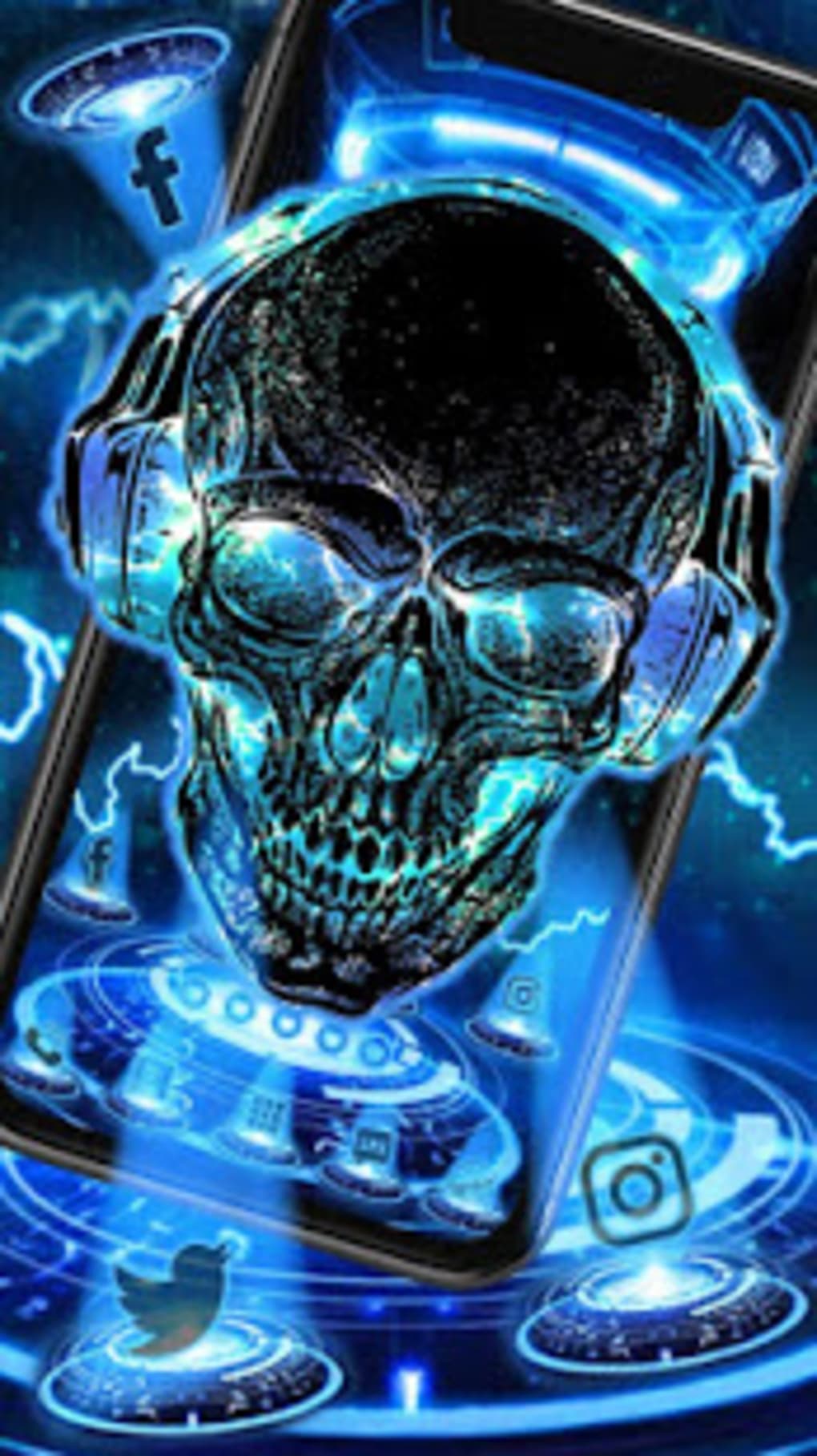 Neon Tech Skull Themes Hd Wallpapers 3d Icons - Tema Hd For Android - HD Wallpaper 