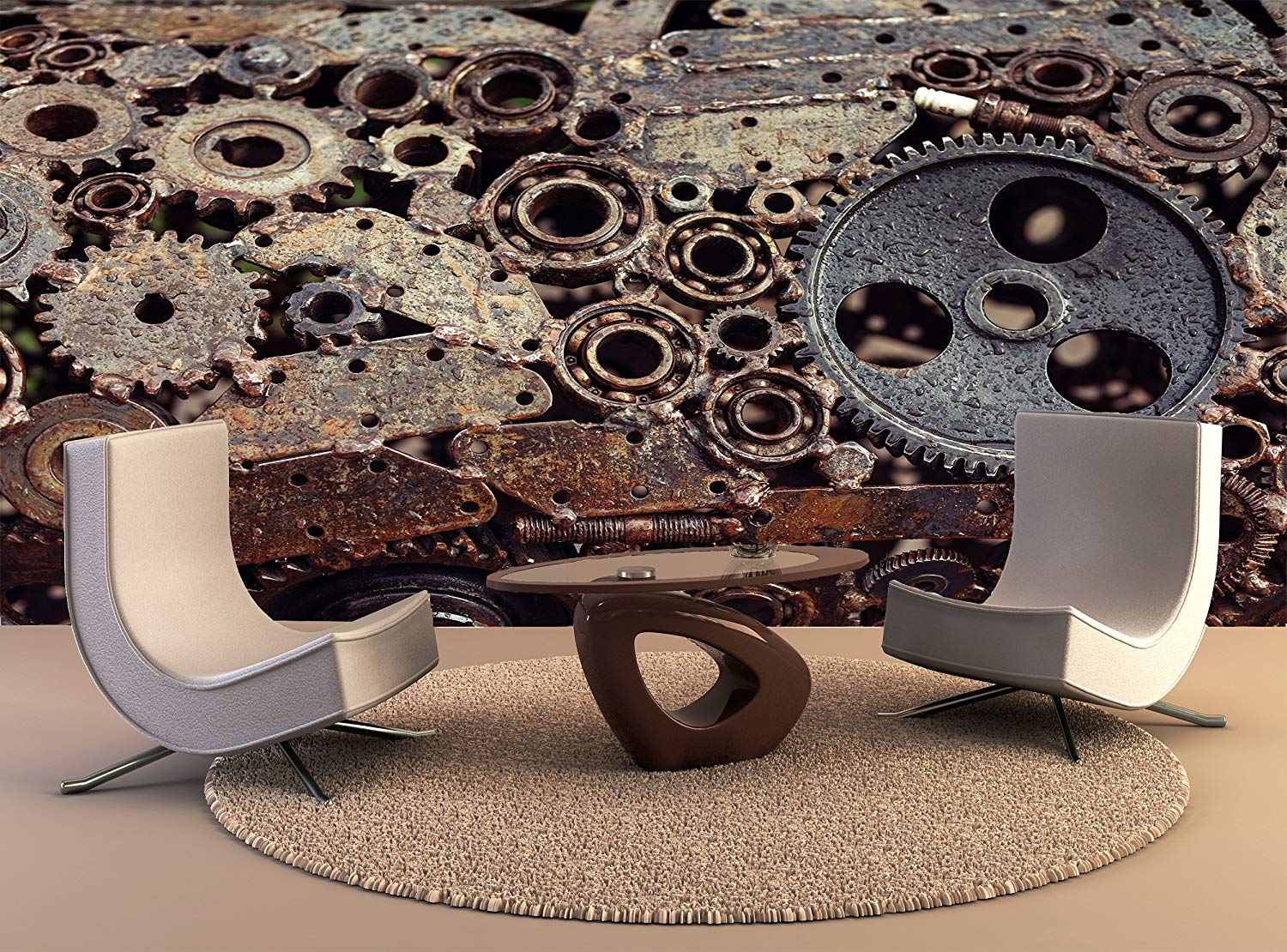 Home Office With Flower Wall Mural - HD Wallpaper 