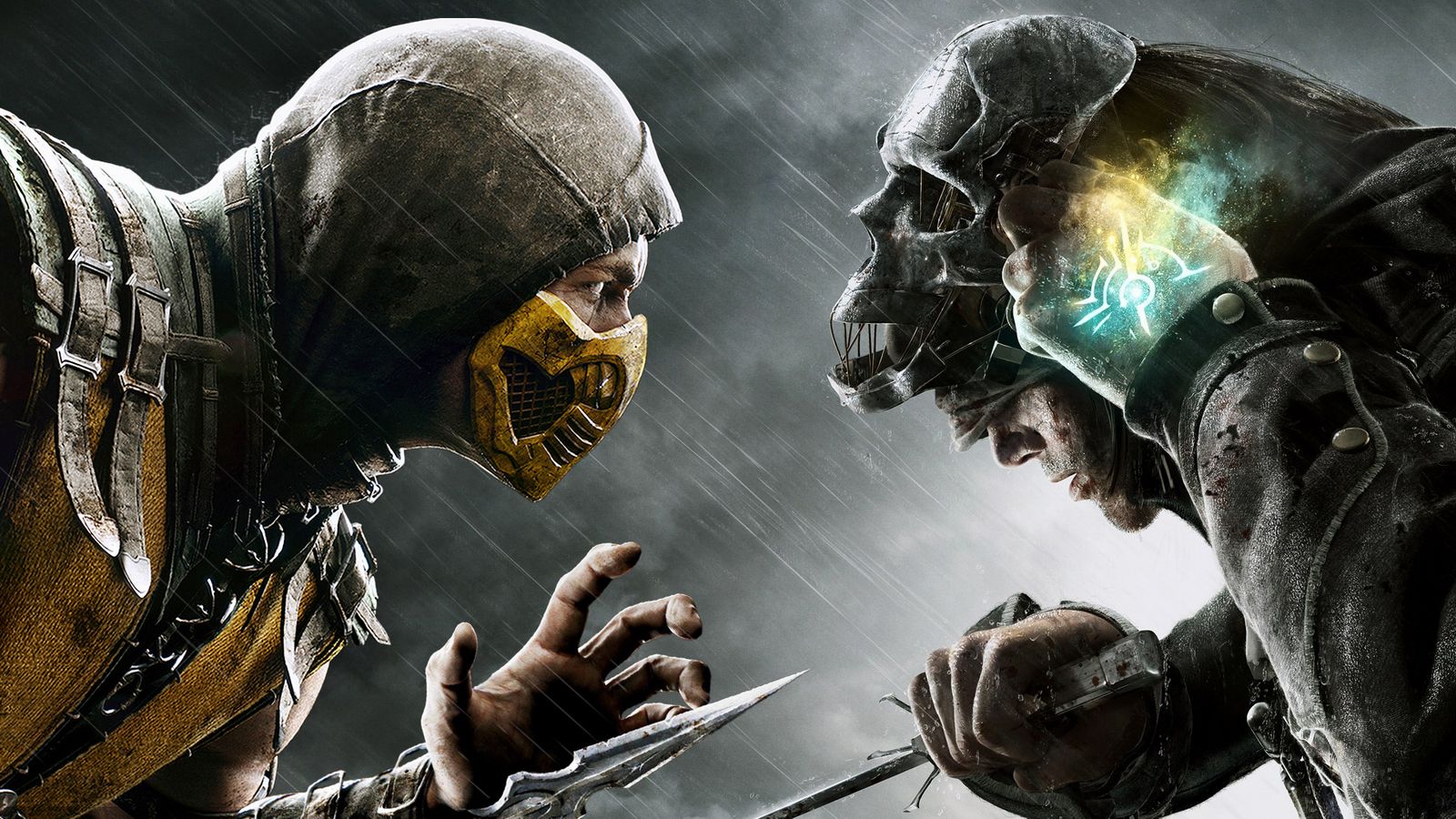 Dishonored Rain Scorpion Mortal Kombat Hd Wallpaper - Mortal Kombat Xl Wallpaper Hd - HD Wallpaper 