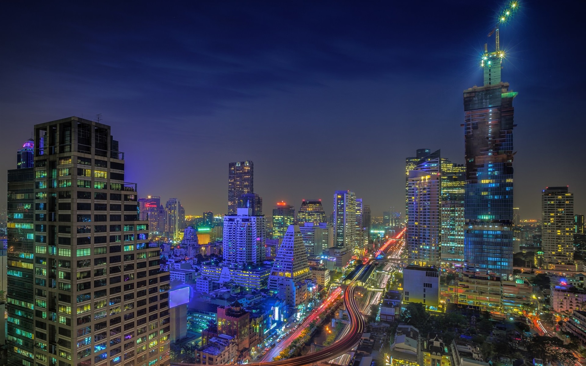 Wallpaper Thailand, Bangkok, City Night, Skyscrapers, - Asian City At Night - 1920x1200 Wallpaper Wallpaper Thailand, Bangkok, City Night, Skyscrapers, - Asian City At Night - 1920x1200 Wallpaper