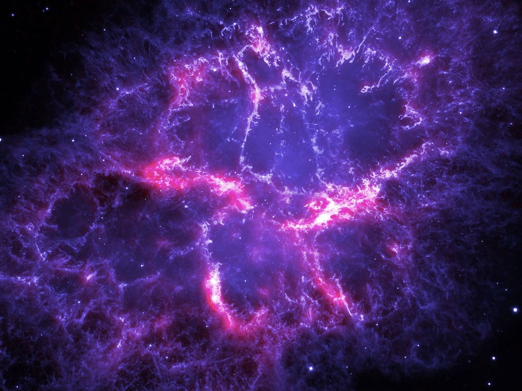Herschel And Hubble Composite Of Crab Nebula - Anti Matter - HD Wallpaper 
