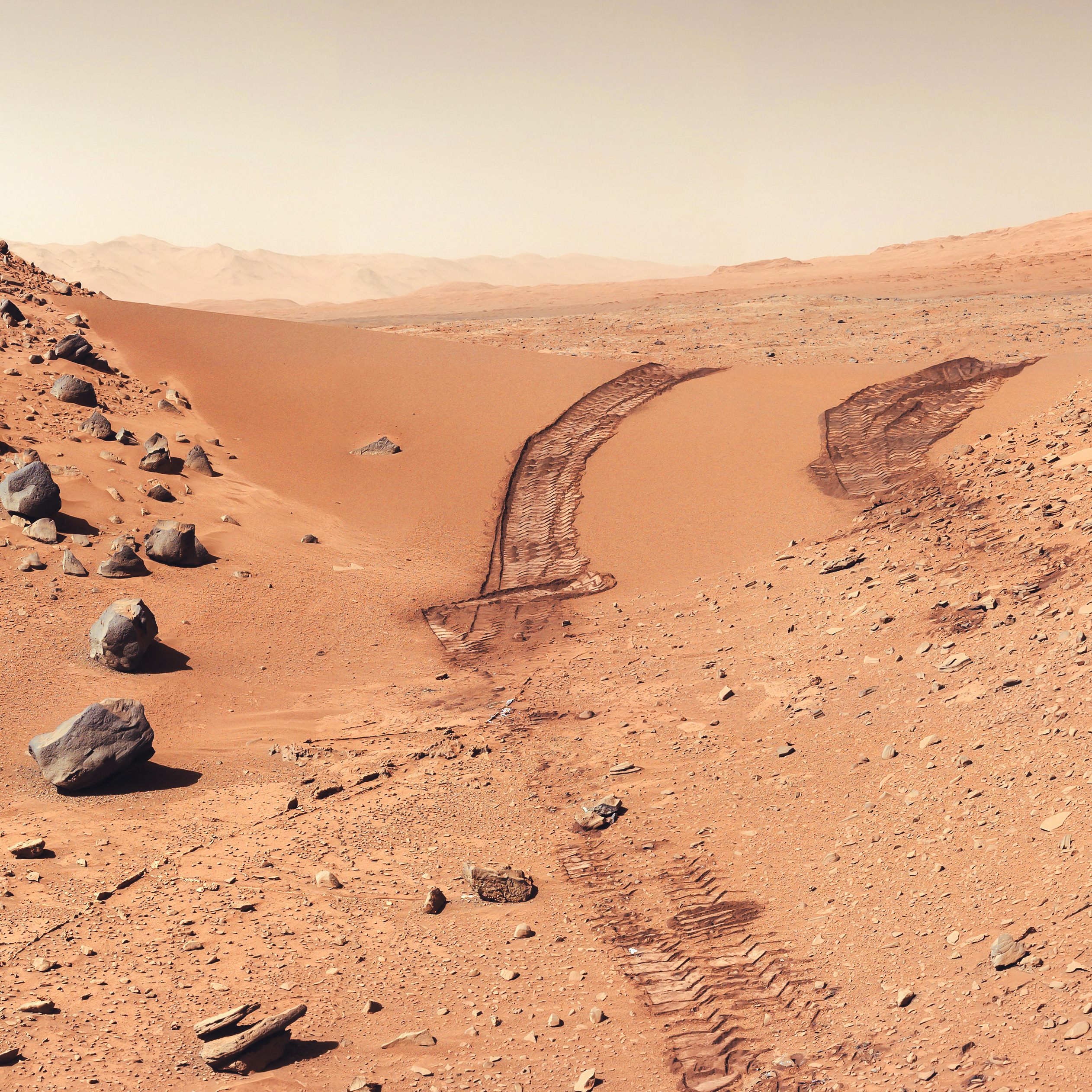 High Resolution Mars Landscape - HD Wallpaper 