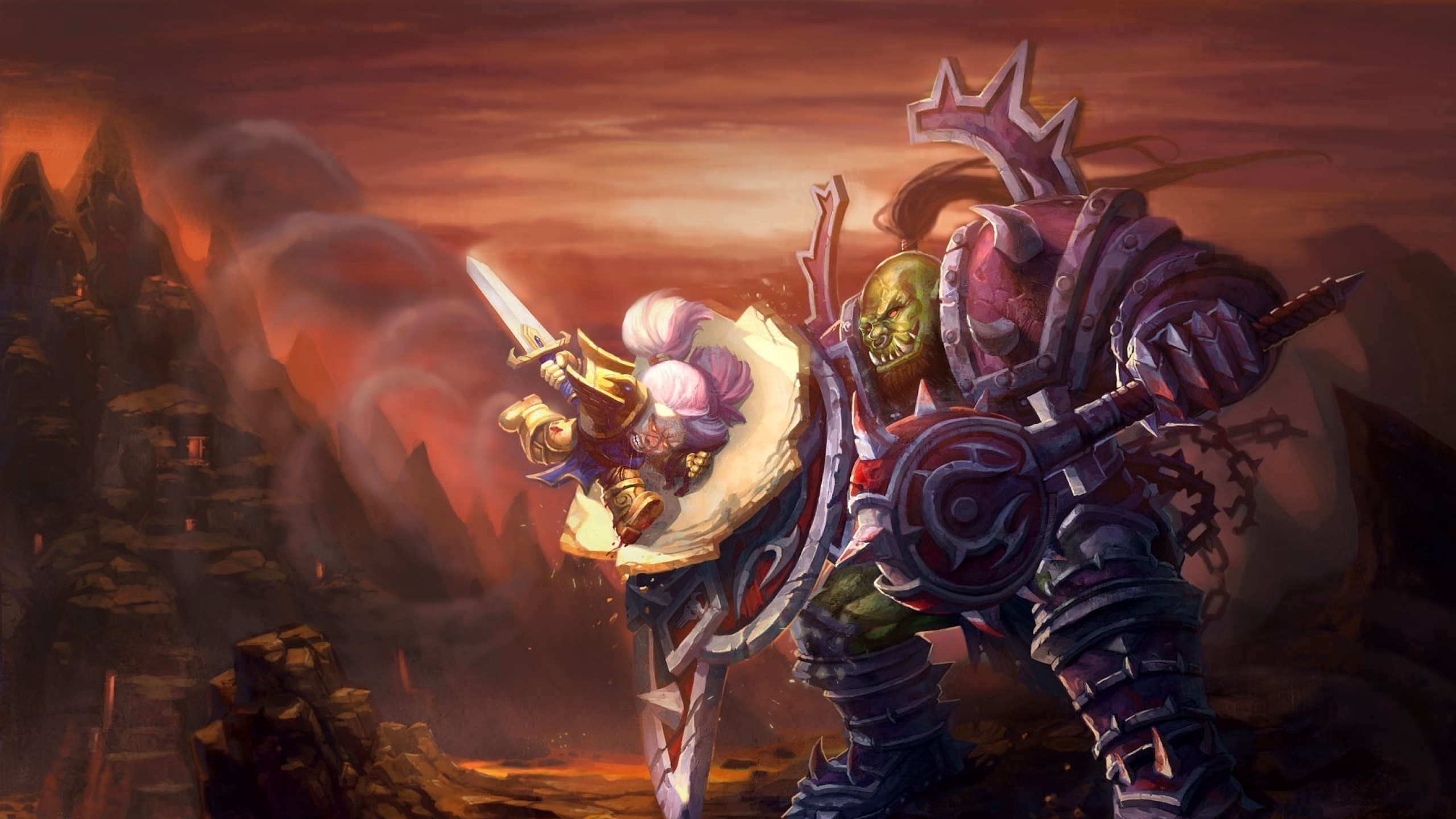 Wallpaper World Of Warcraft, Wow, Orc, Warrior, Dwarf, - World Of Warcraft Wallpaper Orc Warrior - HD Wallpaper 