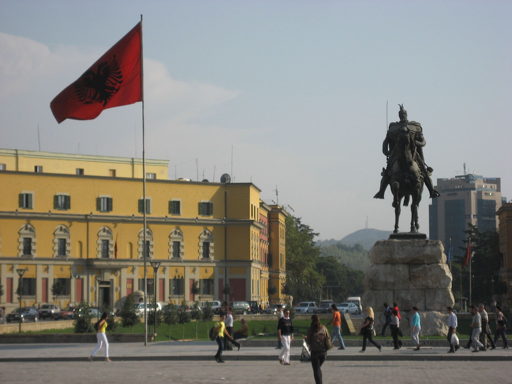 Central Albania - Skanderbeg Square - HD Wallpaper 