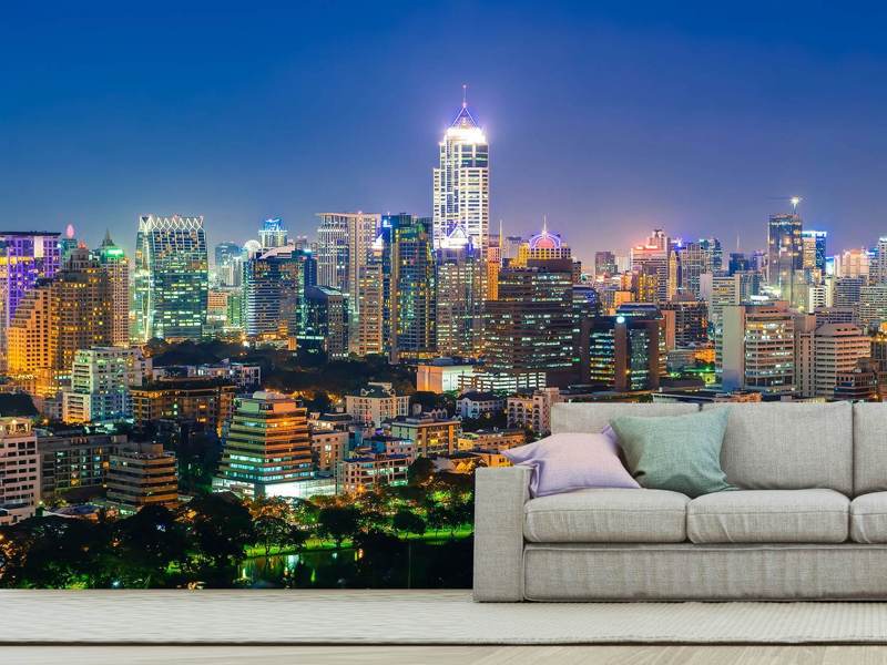 Photo Wallpaper Skyline One Night In Bangkok - Skyline - HD Wallpaper 