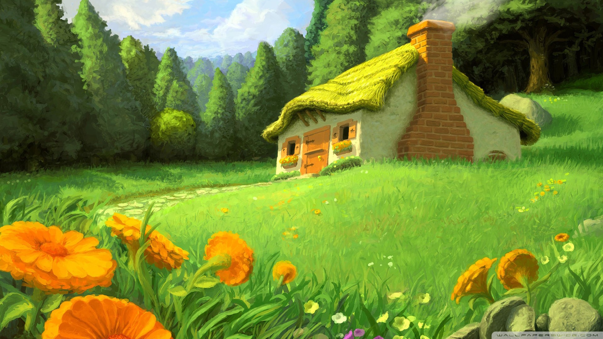 Cartoon Forest Wallpaper Hd - HD Wallpaper 