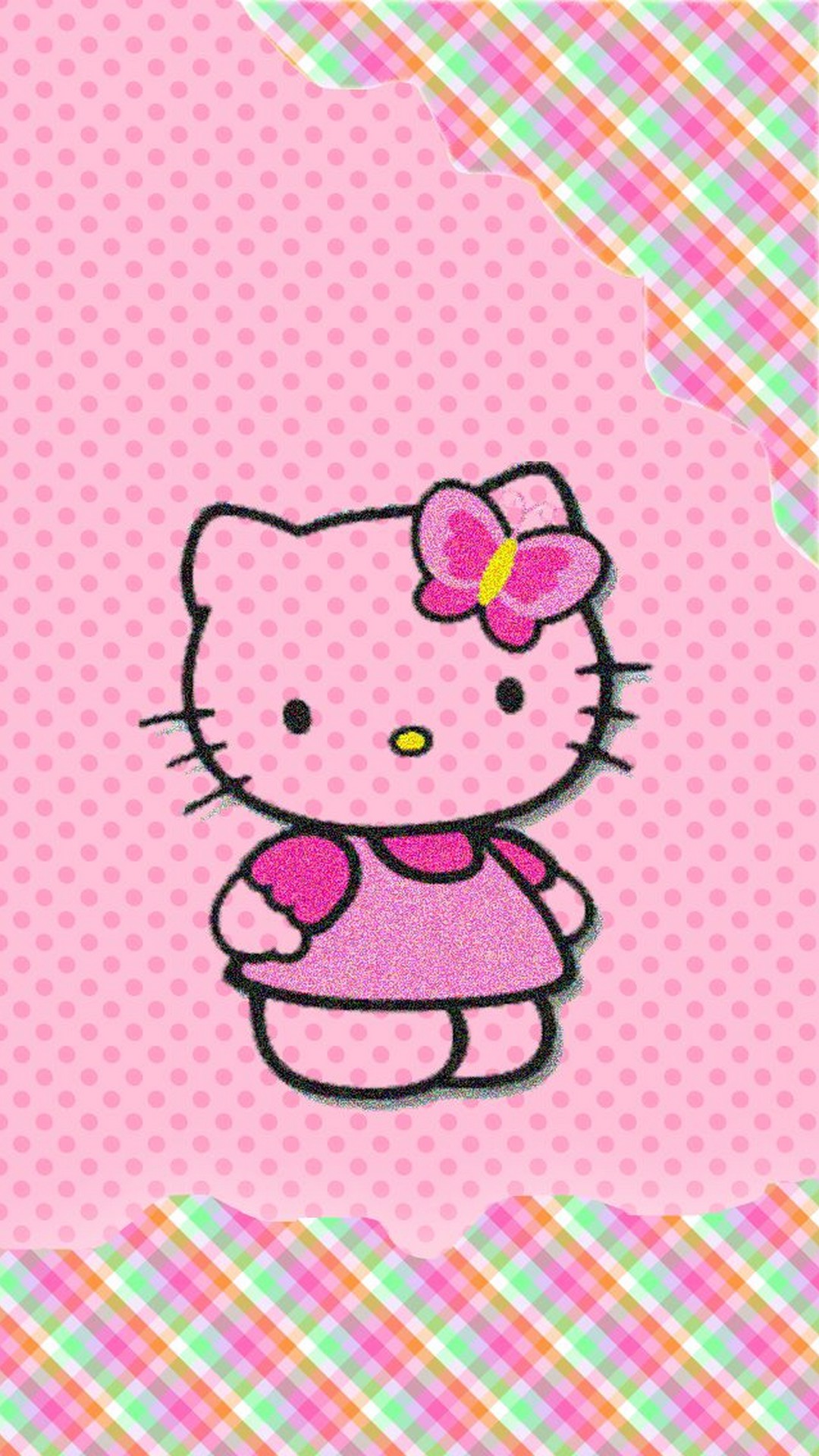 Hello Kitty Wallpaper For Iphone With Image Resolution - Hello Kitty Round Stickers - HD Wallpaper 