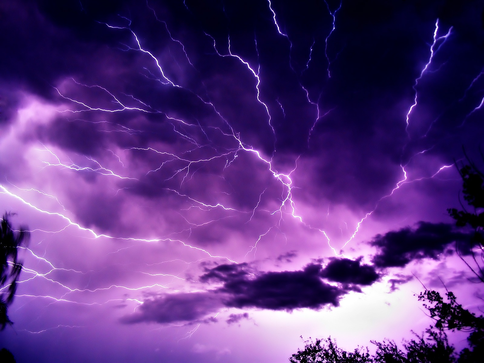 Purple Lightning - HD Wallpaper 