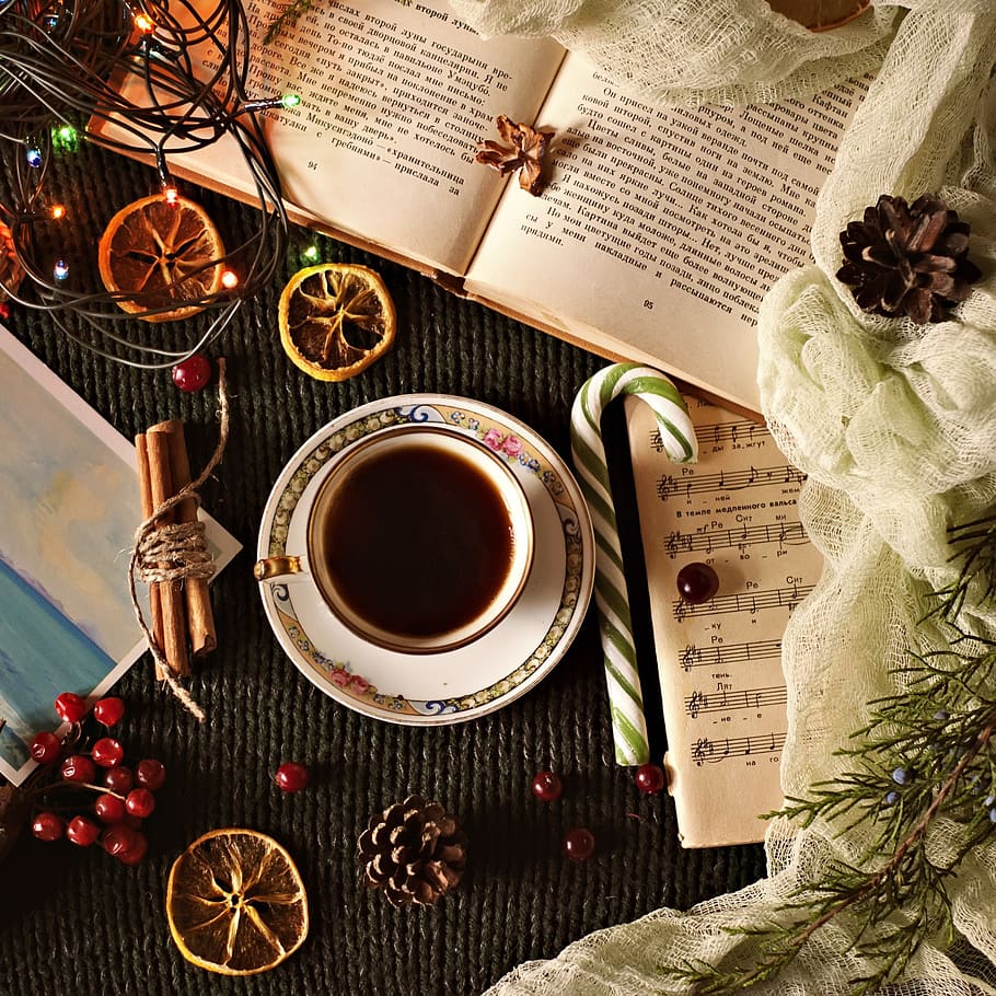 Cup, Drink, Coffee, Christmas, Table, Background, Hot, - Drink Coffee Background - HD Wallpaper 