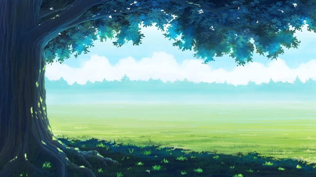 Anime Landscaope, Forest, Grass - Anime 2560 X 1440 - 1280x720 Wallpaper -  
