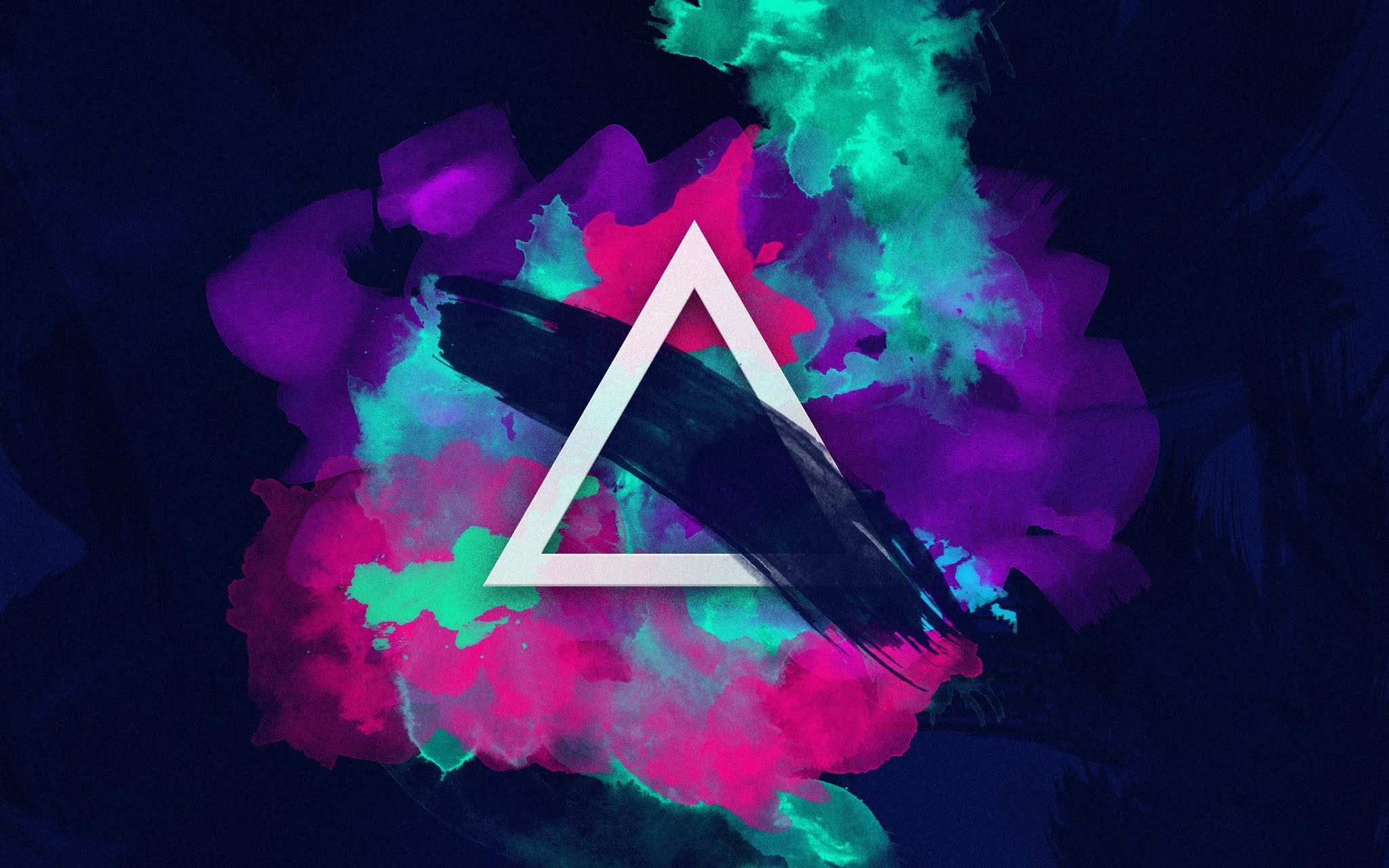 Triangle Paint Colorful Neon Wallpaper - Electronic Music - HD Wallpaper 