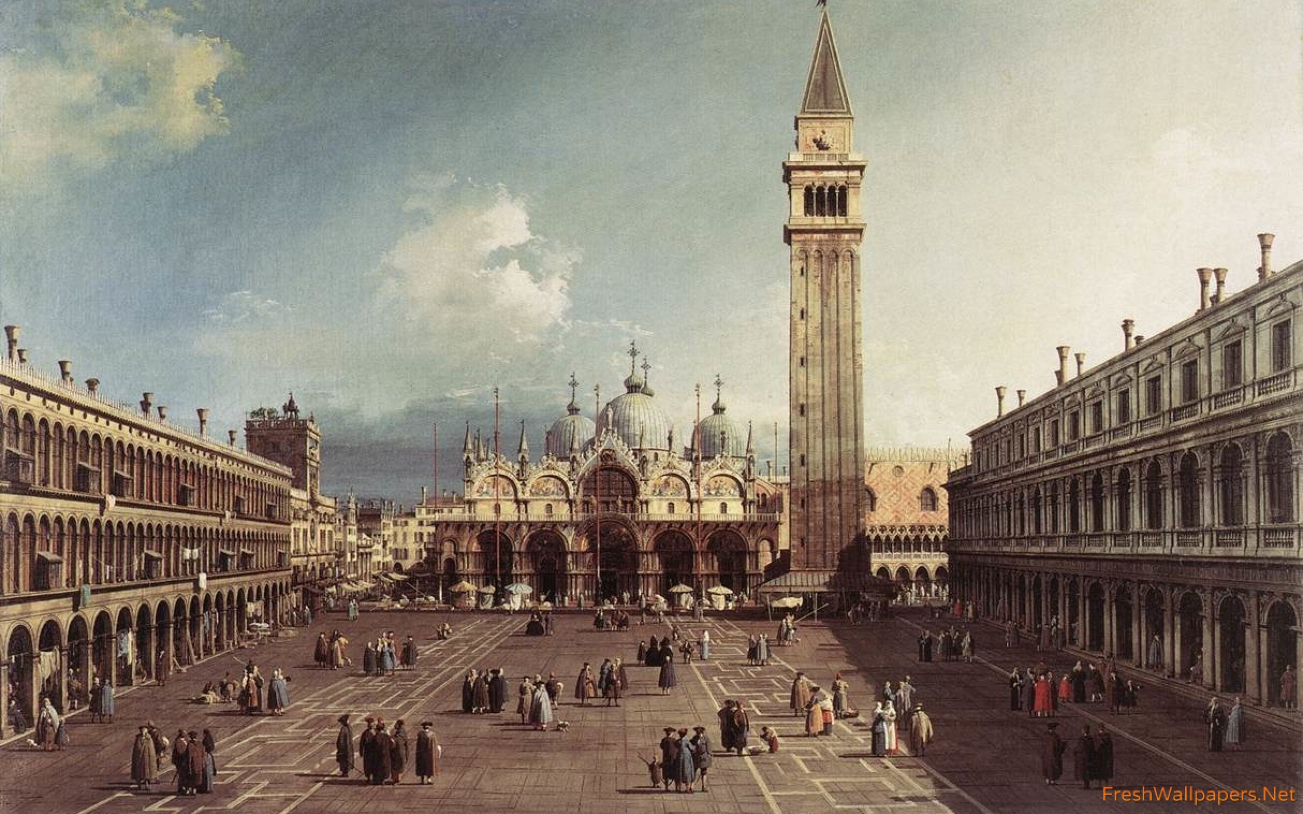 Piazza San Marco With The Basilica - HD Wallpaper 