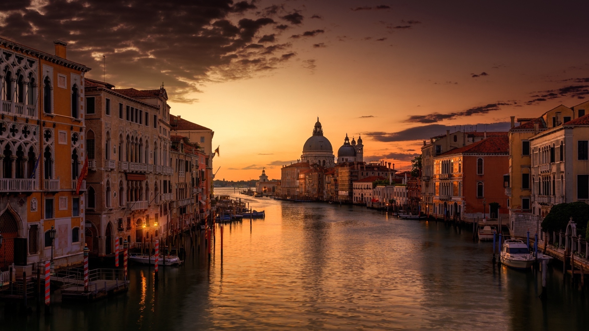 Venice Channel Sunset Sky - Grand Canal - HD Wallpaper 