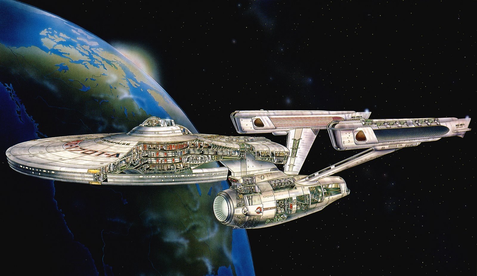 Star Trek Enterprise Cross Section - HD Wallpaper 