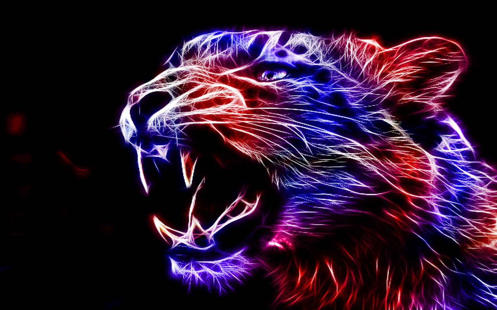 Neon Snow Leopard - HD Wallpaper 
