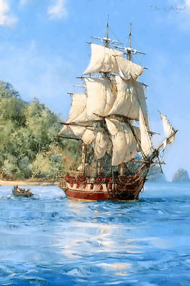 Gif Sailing Ship - HD Wallpaper 
