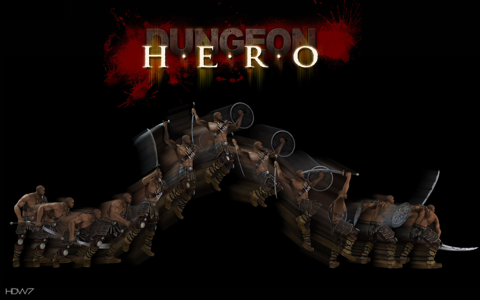 Dungeon Hero Slow Motion Attack Widescreen Wallpaper - Darkness - HD Wallpaper 