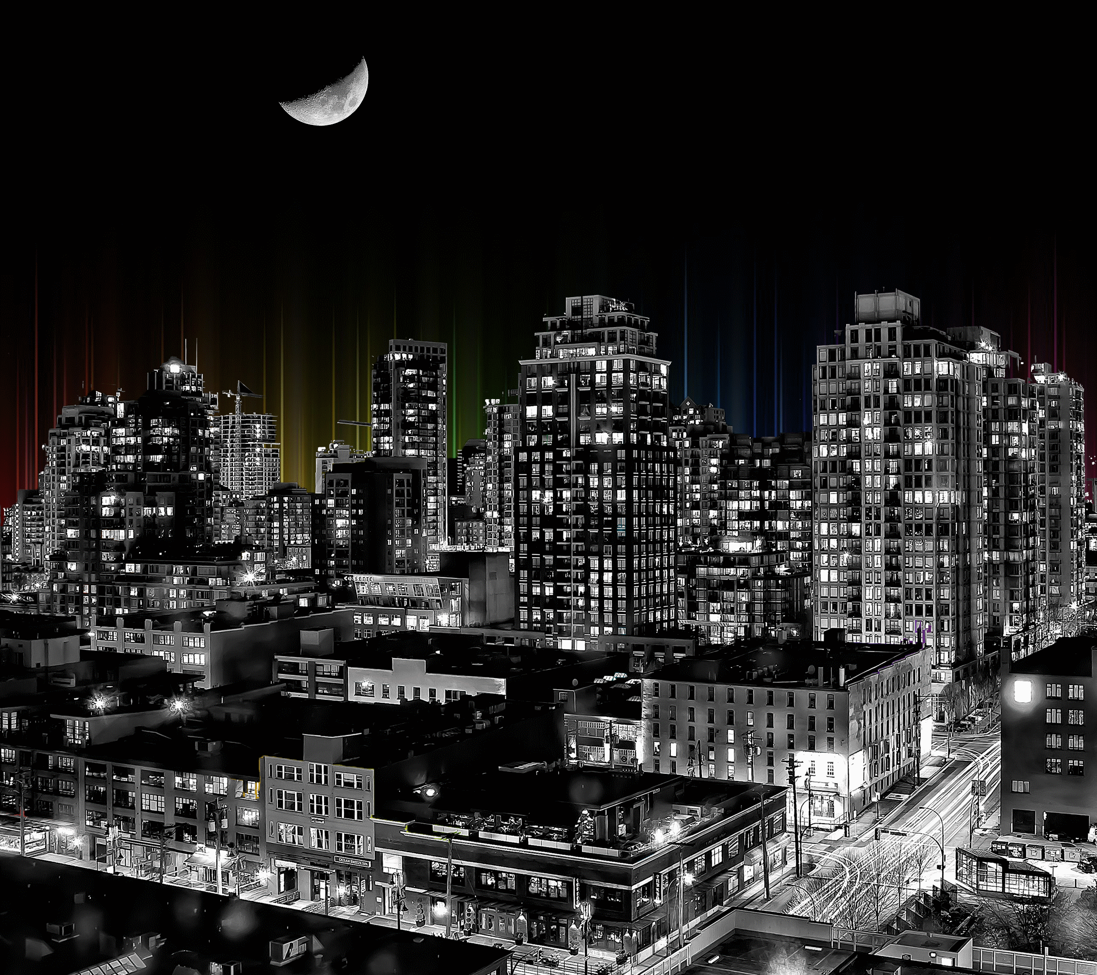 Vancouver City Black And White - HD Wallpaper 