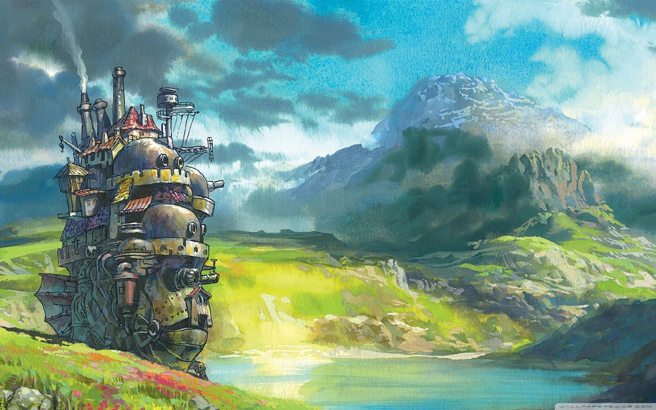 Drawing Moving Castle Wallpaper - Howls Moving Castle Art - HD Wallpaper 