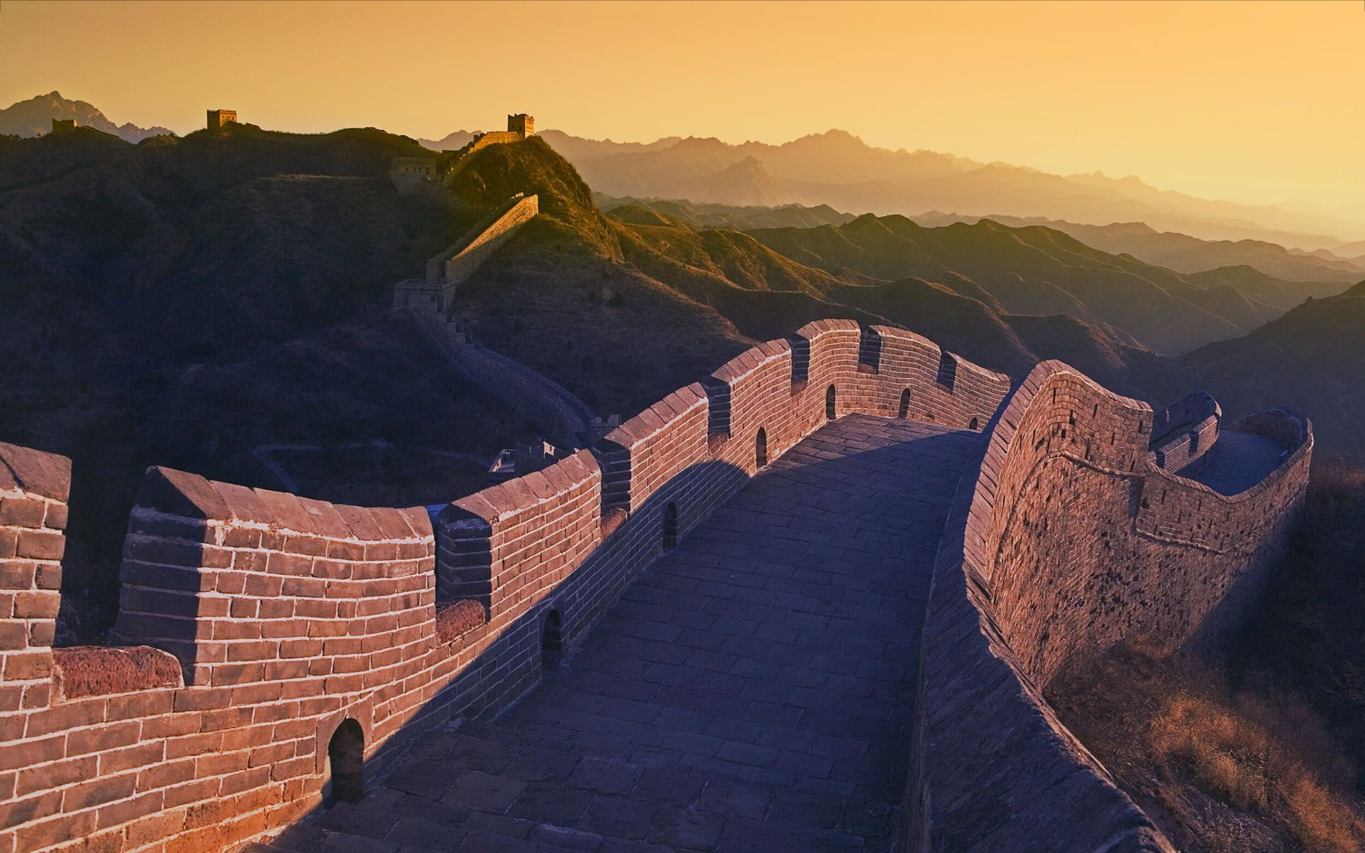 Great Wall Of China At Sunset - HD Wallpaper 
