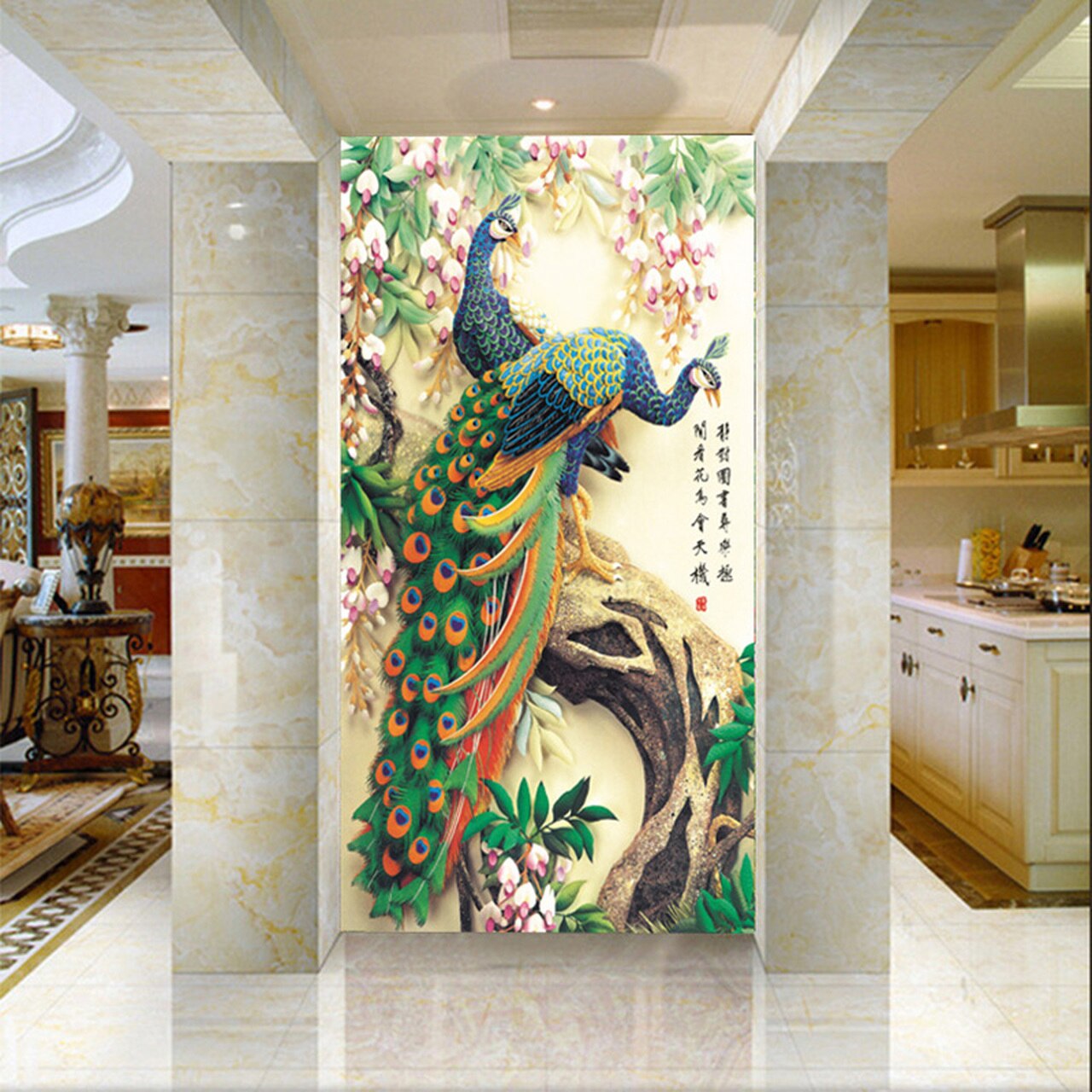 Peacock Wallpaper For Home Wall 3d - HD Wallpaper 