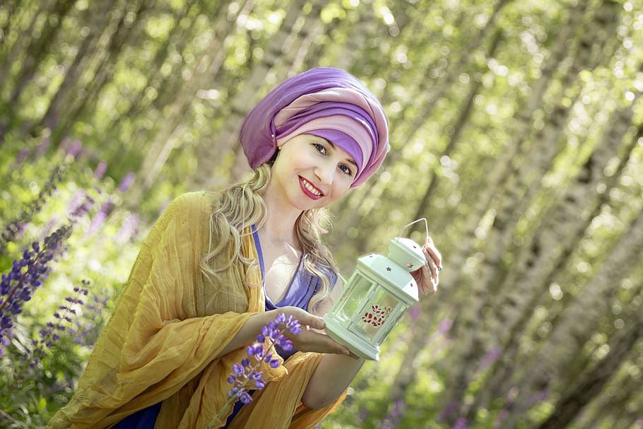 Turban, Oriental Style, Nature, Girl, Woman, East, - Girl - HD Wallpaper 