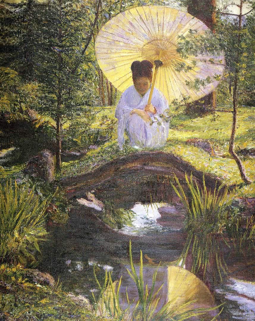 In A Japanese Garden - Lilla Cabot Perry Art - HD Wallpaper 