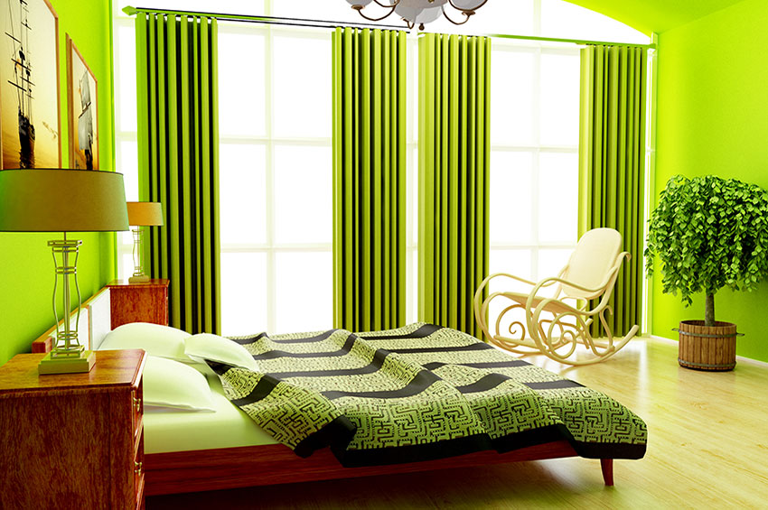 Curtains For Lemon Green Walls - HD Wallpaper 