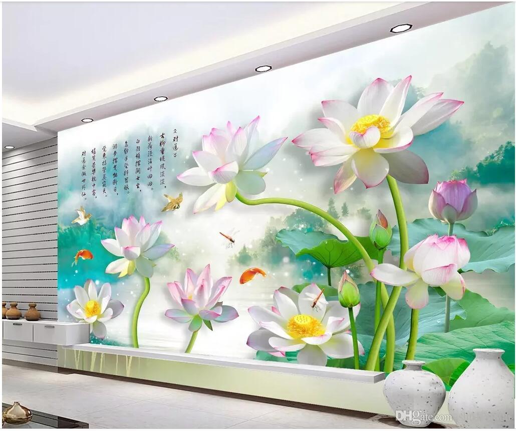 Chinese Landscape Painting Lotus - HD Wallpaper 