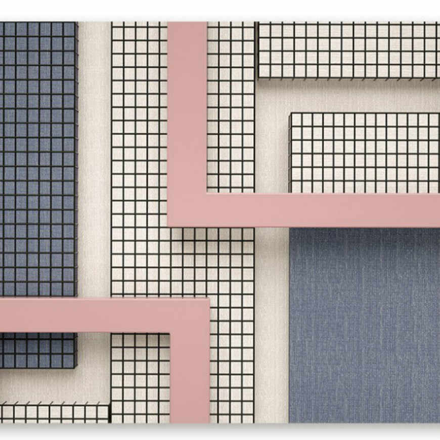 Free Shipping 3d Pink And Blue Wallpaper Geometric - Embroidery Grid Pattern - HD Wallpaper 