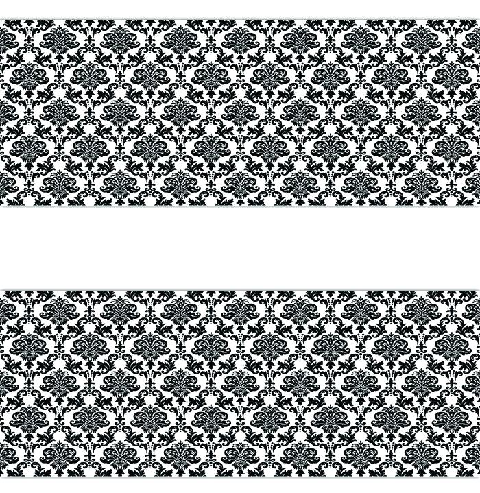 Black And White Wallpaper Border Damask Wallpaper Border - Decal - HD Wallpaper 