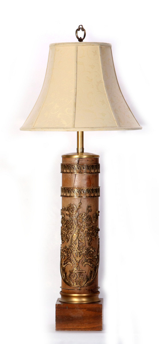 A Vintage French Wallpaper Printing Roll, As Lamp - Lamp - HD Wallpaper 