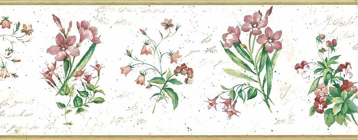 Botanical Script Vintage Wallpaper - Snowdrop - HD Wallpaper 