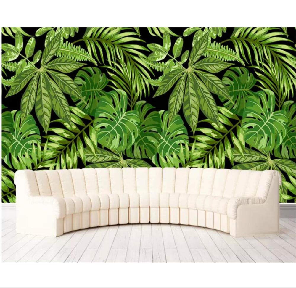 Papier Peint D Entree Vert Feuille Exotique - HD Wallpaper 