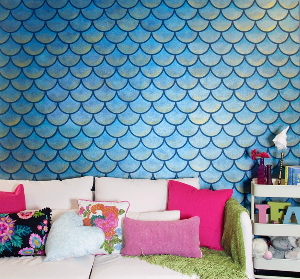 Living Room Stencil Designs For Walls Modern - HD Wallpaper 