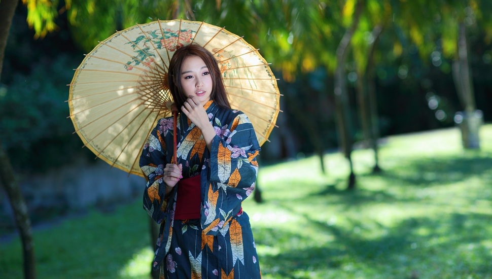 Umbrella, Outfit, Umbrella, Asian Girl, Style, Style, - Японка На Рабочий Стол - HD Wallpaper 
