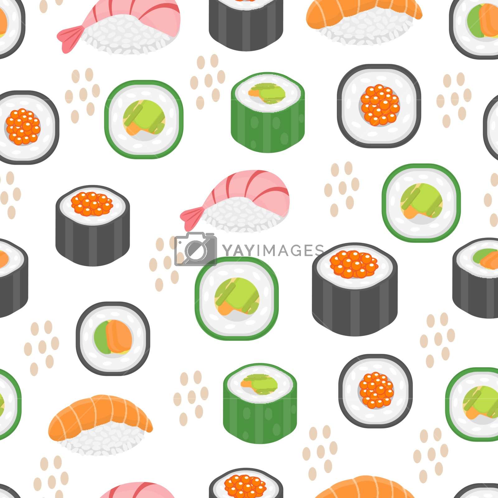 Sushi Set Seamless Pattern - Seamless Background Sushi - HD Wallpaper 
